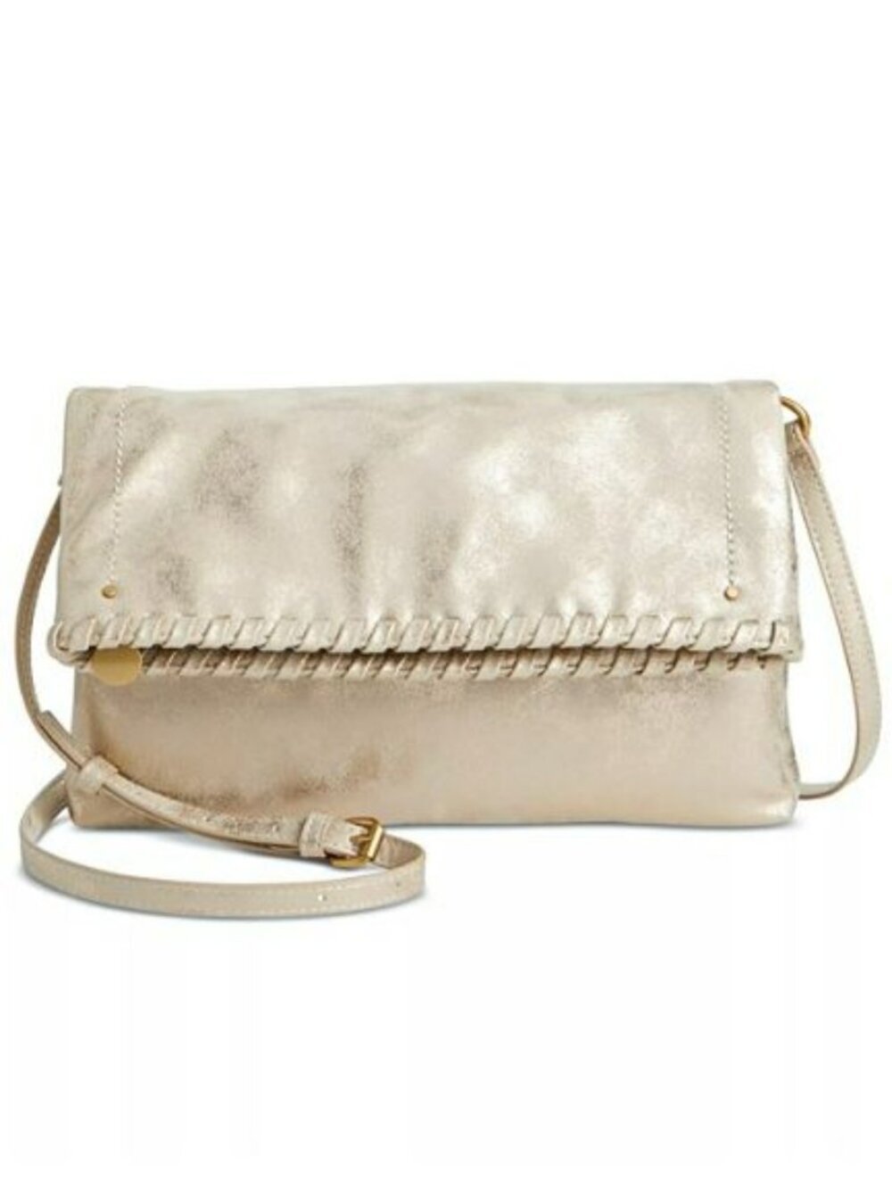 Style & Co Women's Whipstitch East West Flap Crossbody in Metallic (MSRP $80)